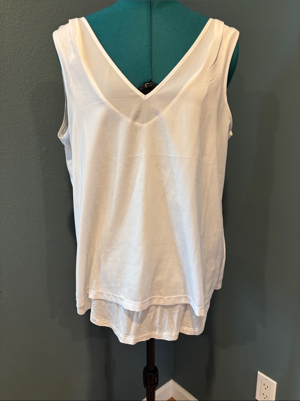 Banana Republic White Layered V-Neck Tank